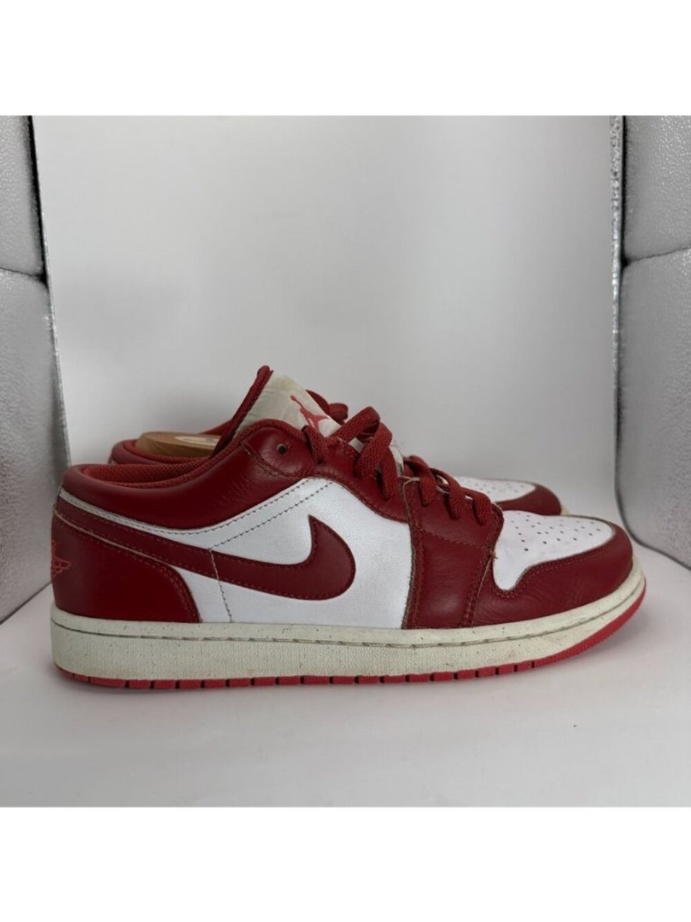 Air Jordan 1 Low Gym Red/White Mens Sneakers Size 9 Retro Basketball Shoes